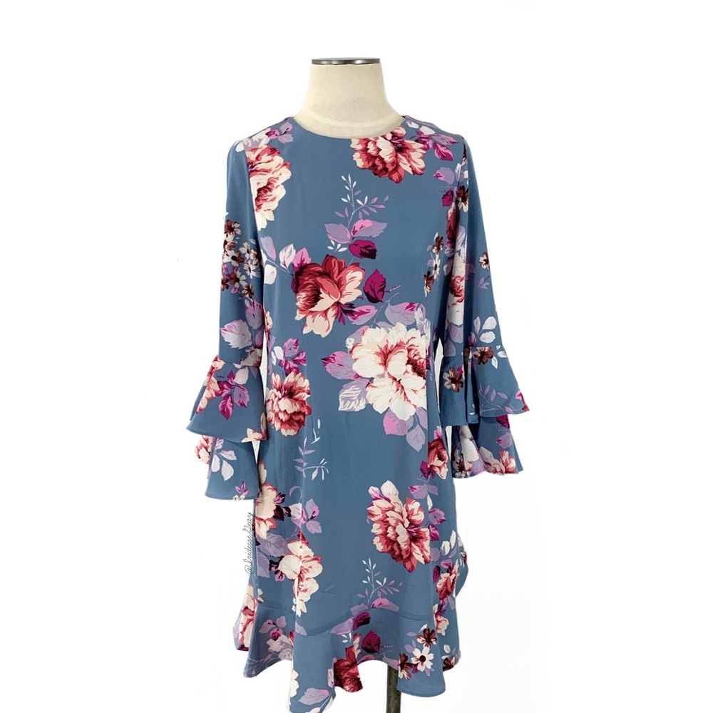 Jill Jill Stuart- Blue Floral Dress Size Med